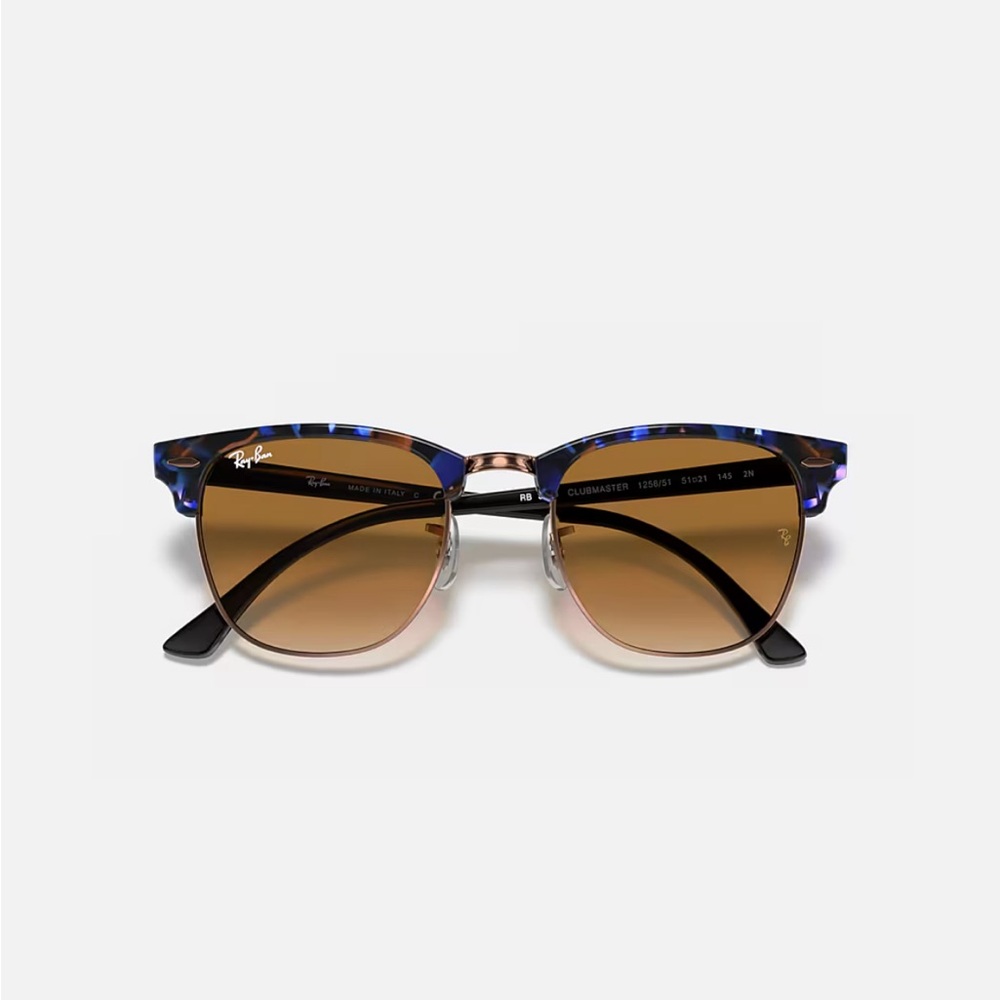 Ray-Ban Clubmaster with Blue and Brown Accents